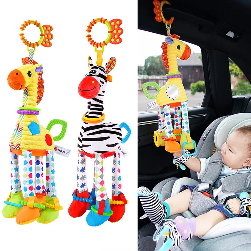 Animal Plush Rattle Toy with Handle – Soft Infant Toy