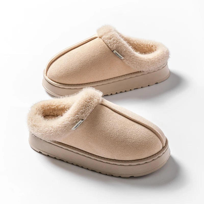 Fluffy Winter Slippers – Warm Anti-Slip Indoor EVA Slides with Thick Sole