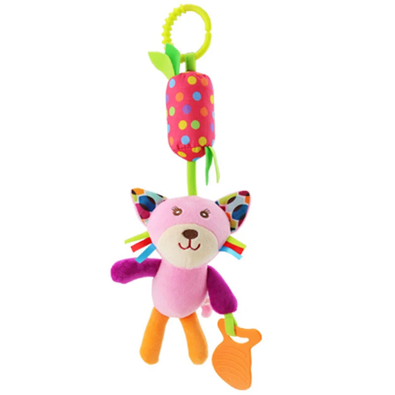 Animal Plush Rattle Toy with Handle – Soft Infant Toy
