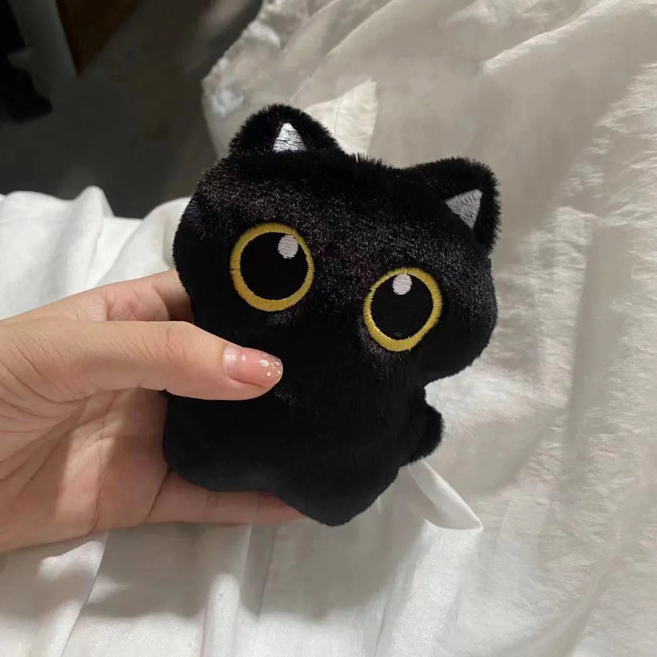 Black Cat Plush Doll – 10cm Soft Cuddly Pillow & Pendant Toy