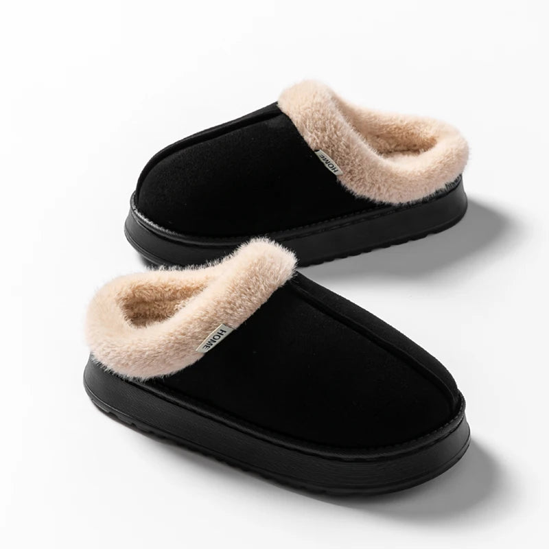 Fluffy Winter Slippers – Warm Anti-Slip Indoor EVA Slides with Thick Sole