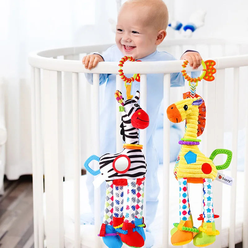 Animal Plush Rattle Toy with Handle – Soft Infant Toy