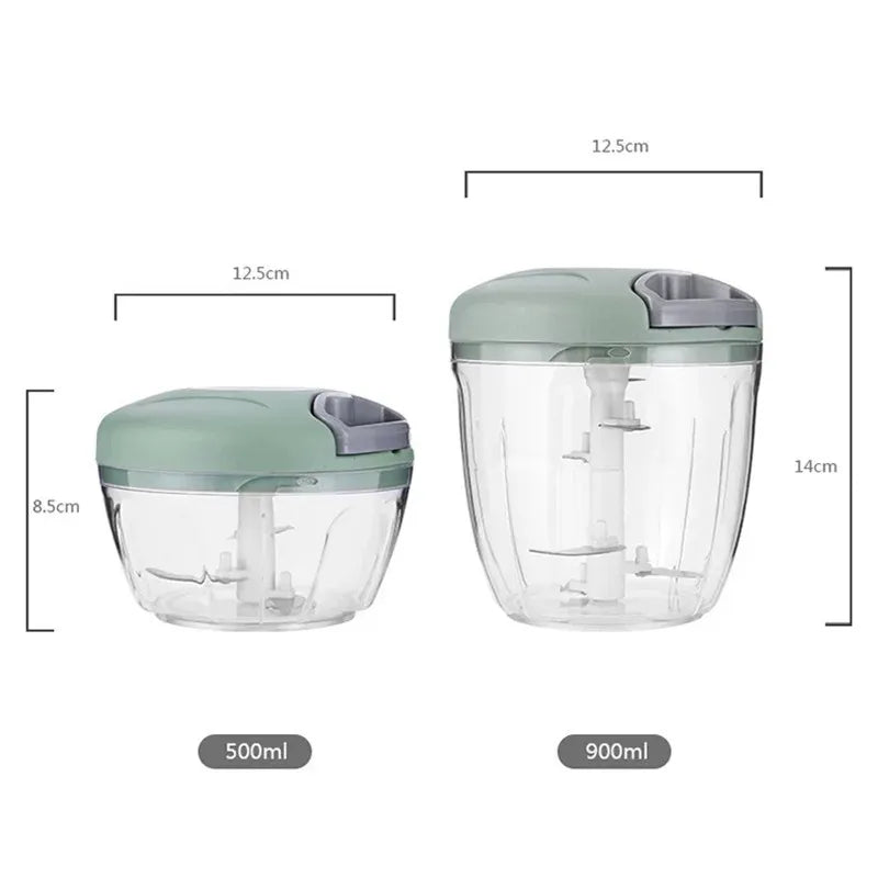 Manual Food Chopper – 500/900ML Meat & Veggie Mincer