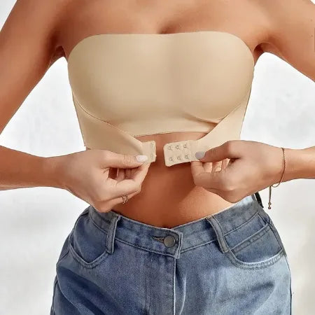 Women’s Strapless Seamless Bra – Front Button, No Padding, Smooth Underwear