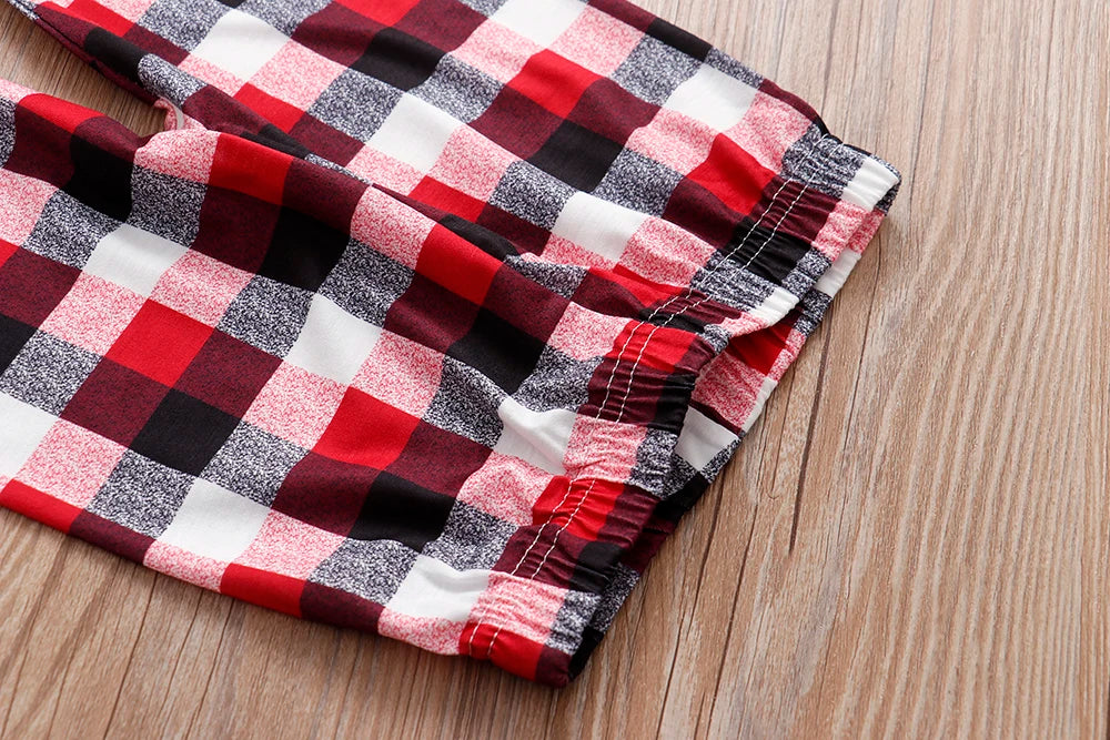 Family Matching Christmas Pajama Sets – Mother, Kids, Baby Romper & Pet Dog Outfits