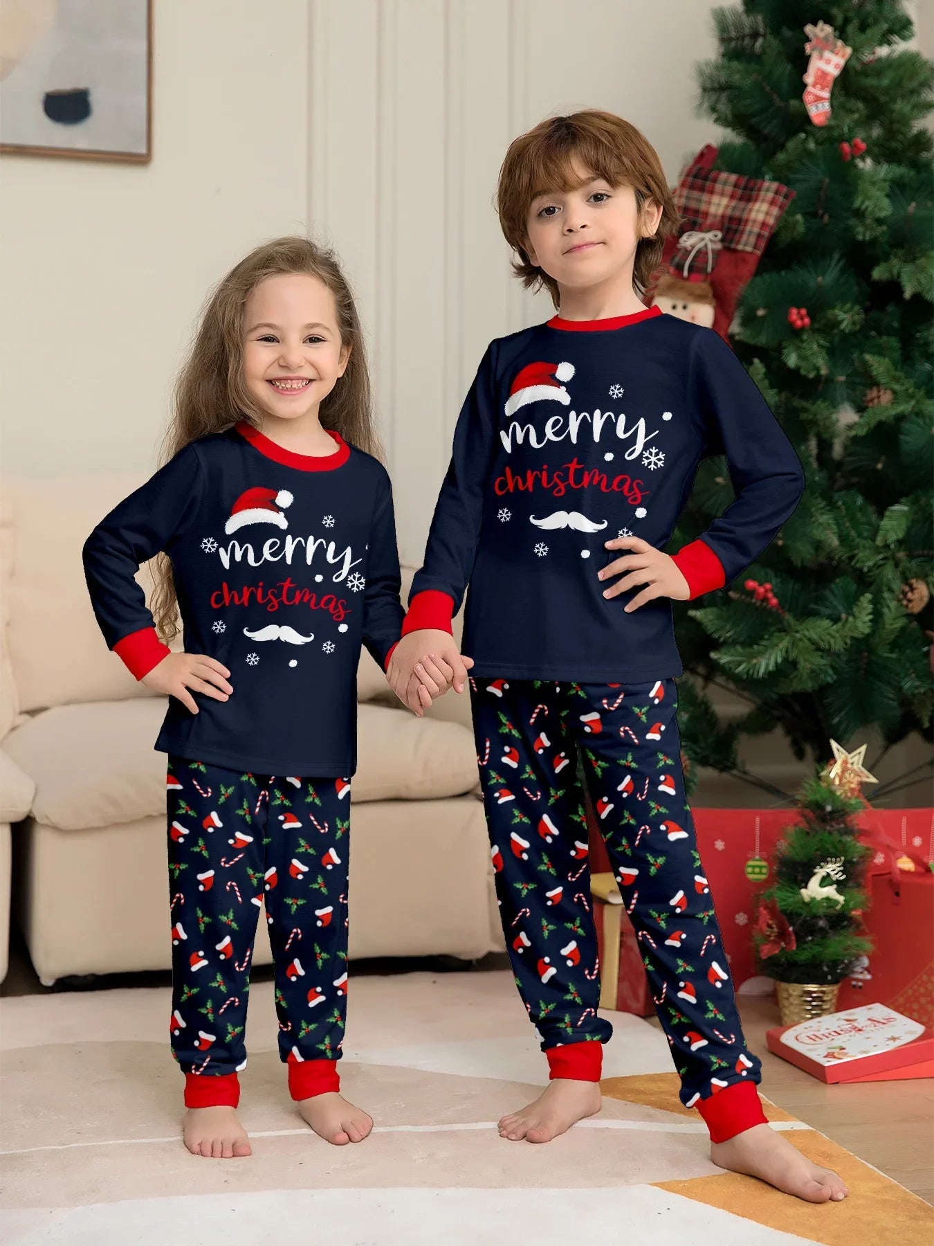 Family Matching Christmas Pajamas – Soft 2-Piece Holiday Set for Mom, Dad & Children