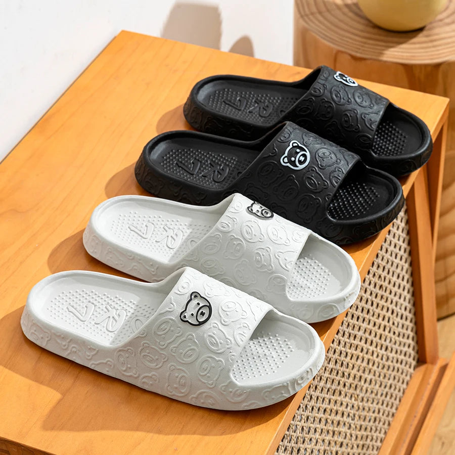 Cute Bear Slides – Non-Slip Soft Slippers for Men & Women