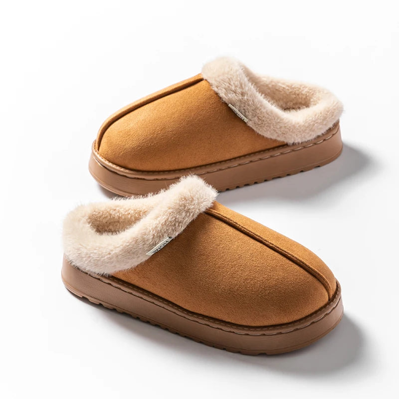 Fluffy Winter Slippers – Warm Anti-Slip Indoor EVA Slides with Thick Sole