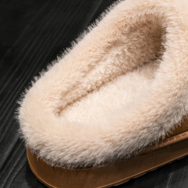 Fluffy Winter Slippers – Warm Anti-Slip Indoor EVA Slides with Thick Sole