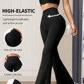 High-Waisted Flared Pants – Slim Fit Long Black Trousers for Women