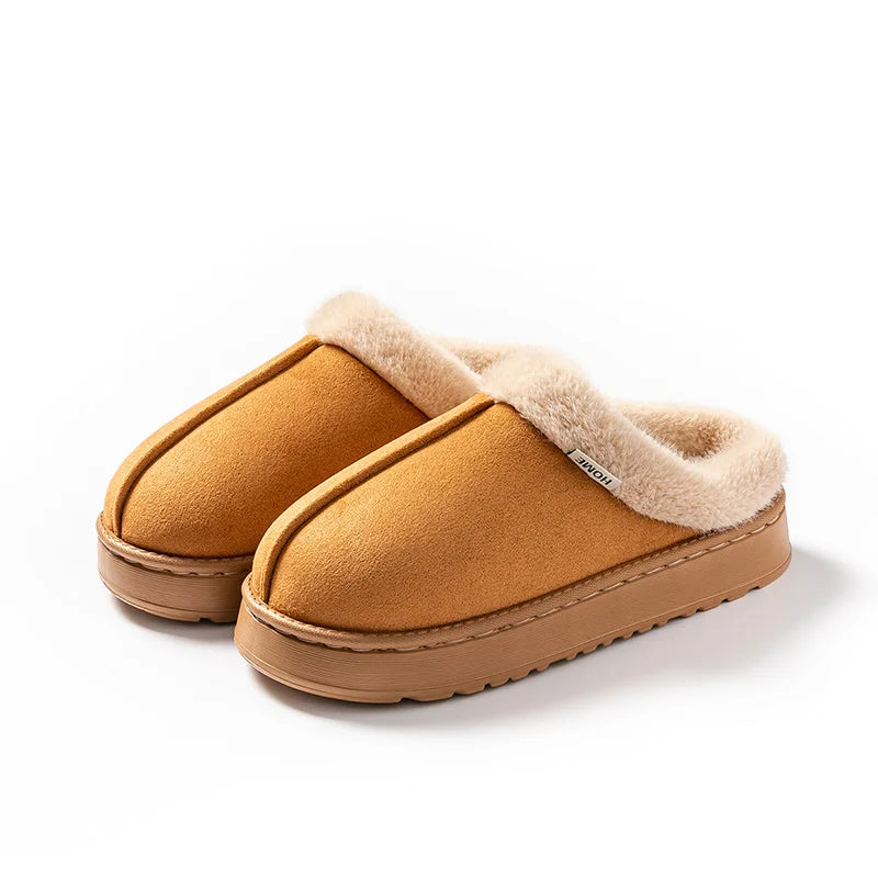 Plush winter slippers – Warm, non-slip EVA slippers with a thick sole