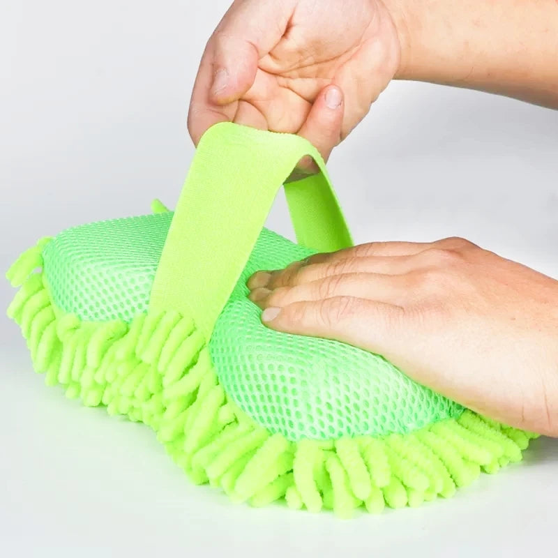 Microfiber Car Cleaning Kit – Washer Sponge, Towel and Gloves