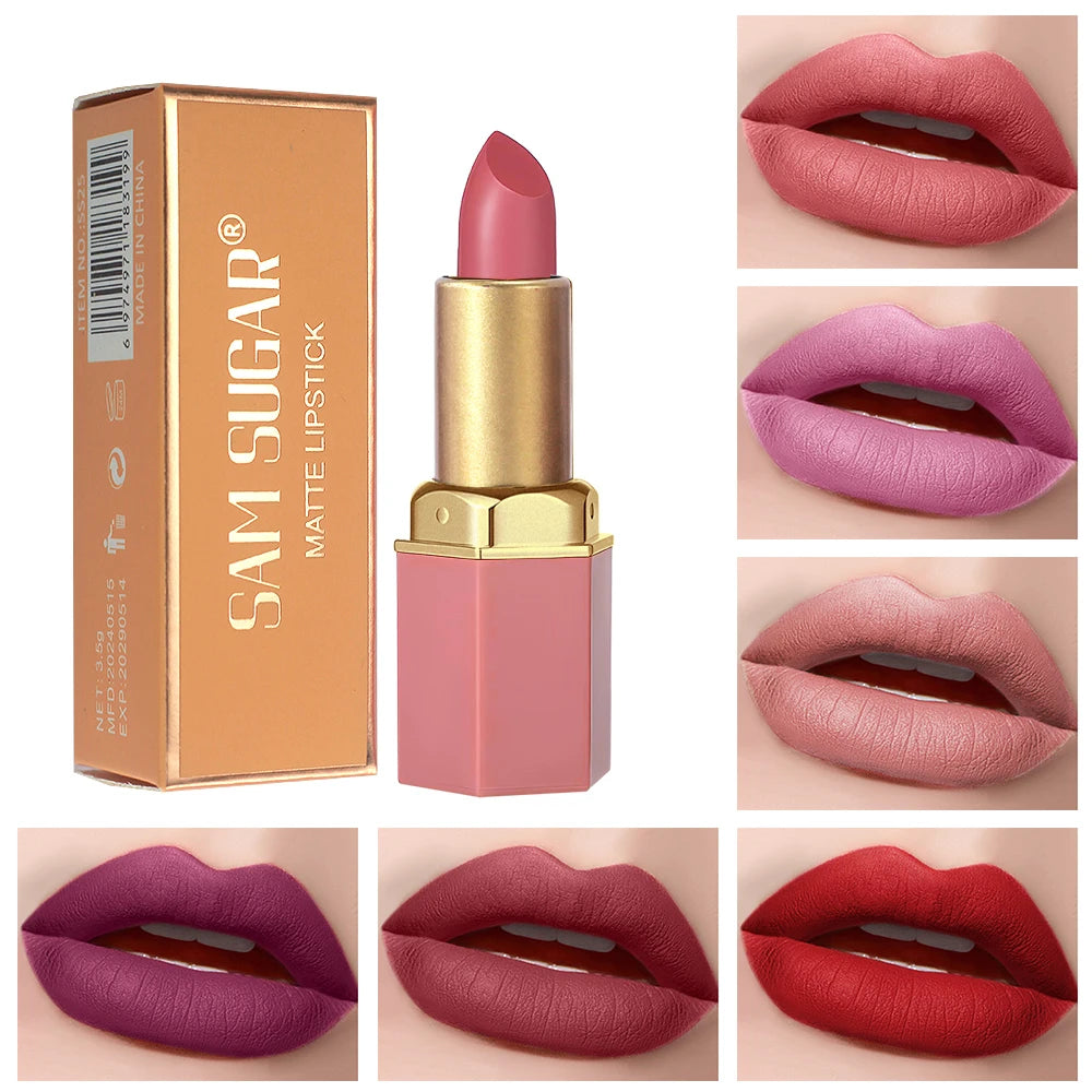 Sam Sugar Matte Lipstick – Long-Lasting Velvet Finish