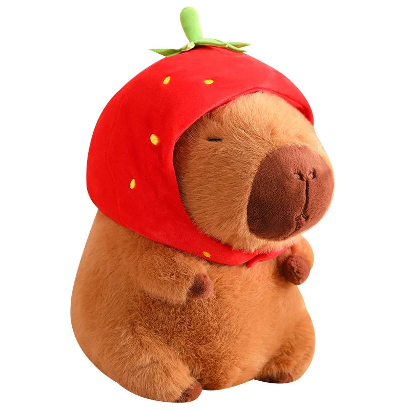 Capybara Plush with Strawberry Hat