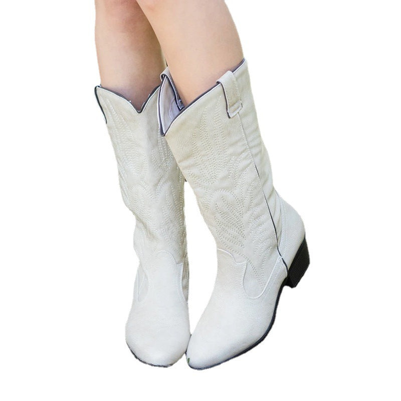 Western Cowboy Boots – Square Toe Mid Heel