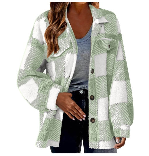 Sherpa Fleece Jacket – Button Front Cozy Fit