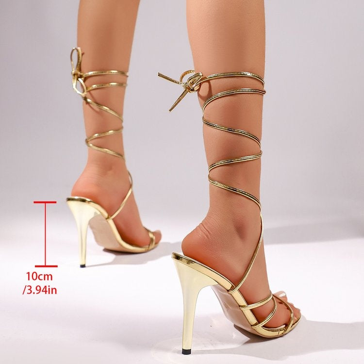 Stiletto Lace-Up Sandals – Sexy Summer Heels