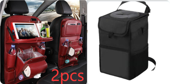 PU Leather Car Seat Organizer with Tray – Waterproof Storage