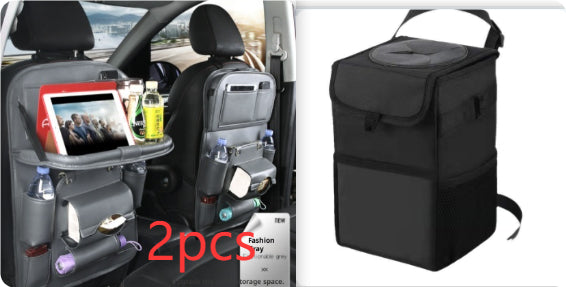 PU Leather Car Seat Organizer with Tray – Waterproof Storage