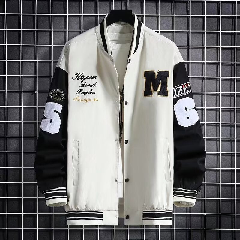 Varsity Jacket – Letter & Number Print Street Style