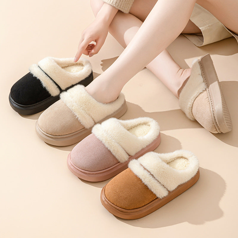 Women’s Warm Plush Slippers – Cozy Non-Slip Home Shoes