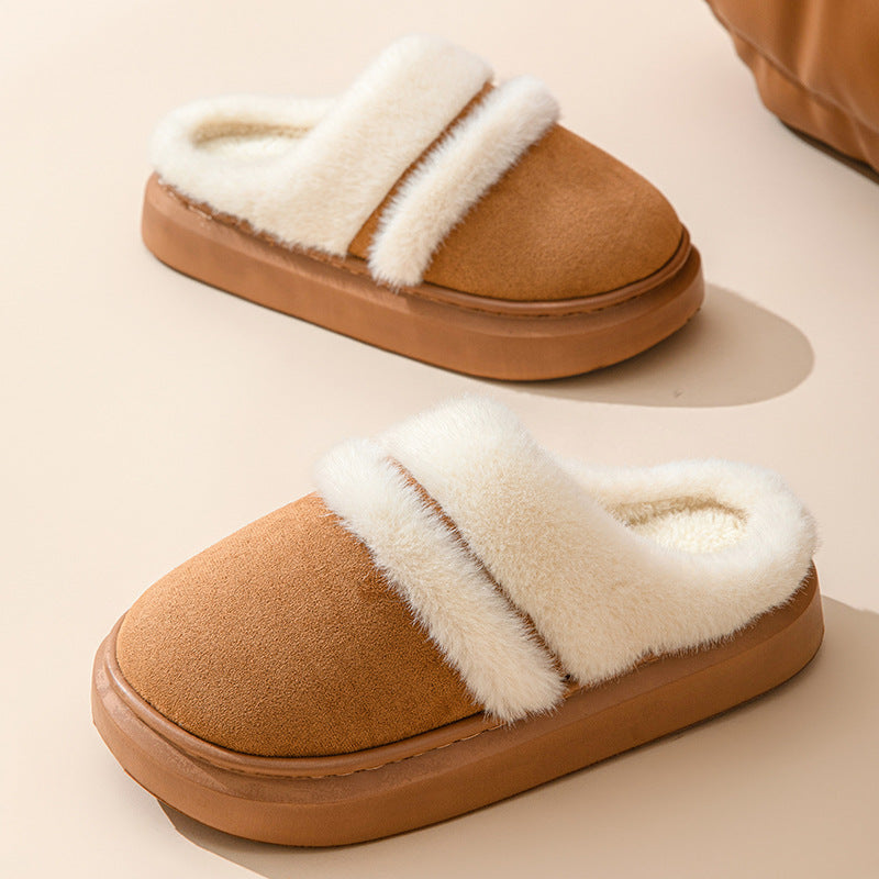 Women’s Warm Plush Slippers – Cozy Non-Slip Home Shoes