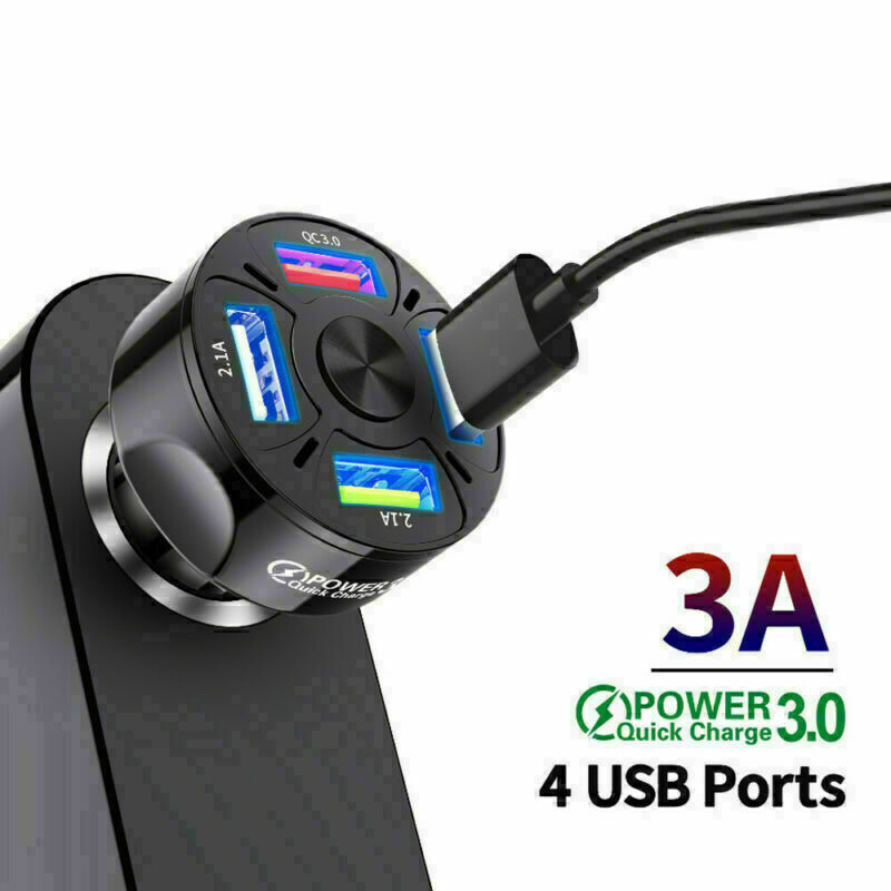 Mini 4-Port Car Charger – 45W Fast Charge for All Devices