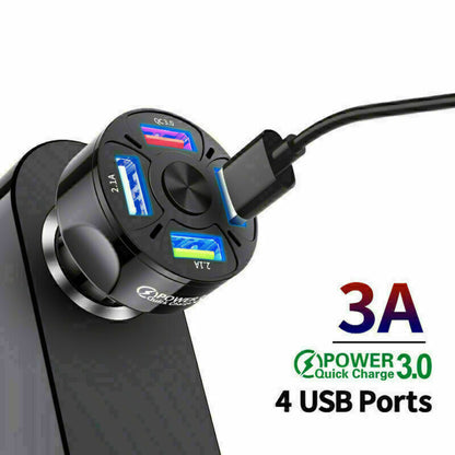 Mini 4-Port Car Charger – 45W Fast Charge for All Devices