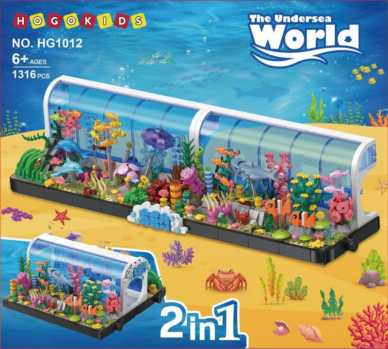 Aquarium Building Set – Rotating Ocean Scene Construction Toy