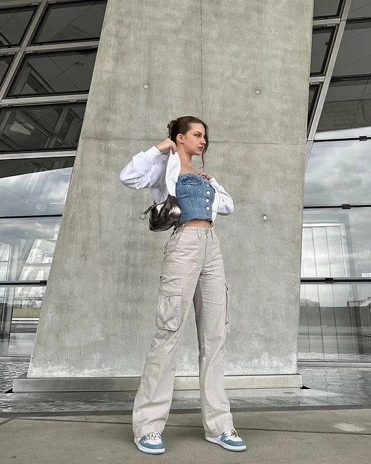 High Waist Cargo Pants – Casual Utility Trousers