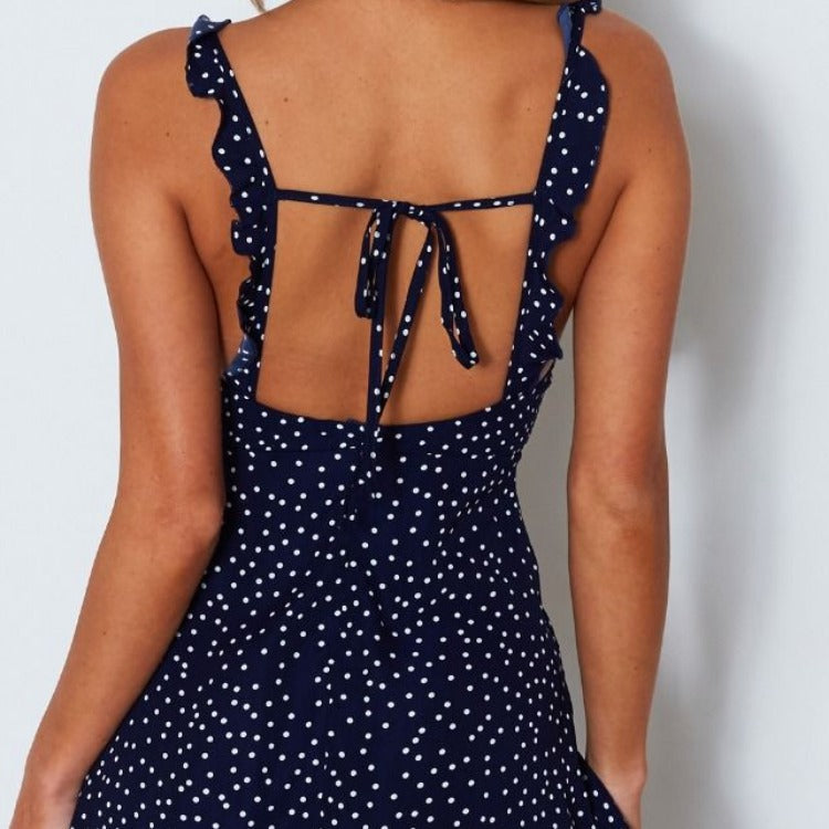 Polka Dot Strappy Sundress – Summer Beach Style