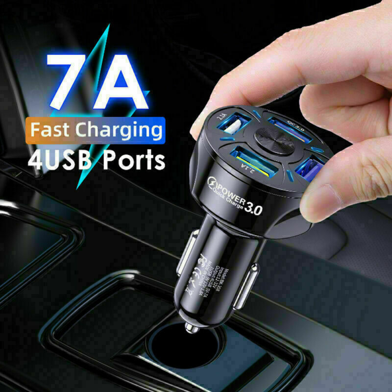 Mini 4-Port Car Charger – 45W Fast Charge for All Devices