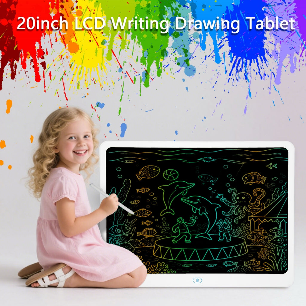 Kids LCD Drawing Tablet – 20” Colorful Reusable Doodle Board